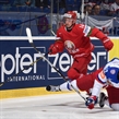OSTRAVA, CZECH REPUBLIC - MAY 9: Belarus' Yevgeni Lisovets #14 collides with Russia's Artyom Anisimov #42 during preliminary round action at the 2015 IIHF Ice Hockey World Championship. (Photo by Richard Wolowicz/HHOF-IIHF Images)

